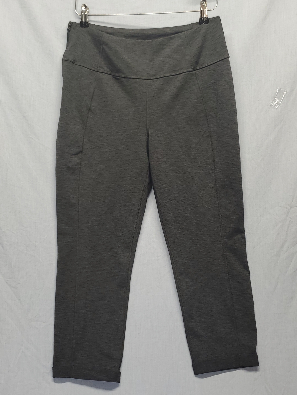 Women's Charcoal High Waist Cropped Ponte Pants #224
